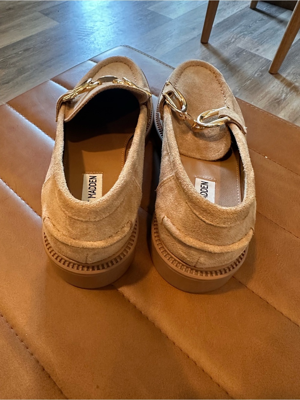 Steve Madden Tan Suede Karmine Loafers - Picture 5 of 7